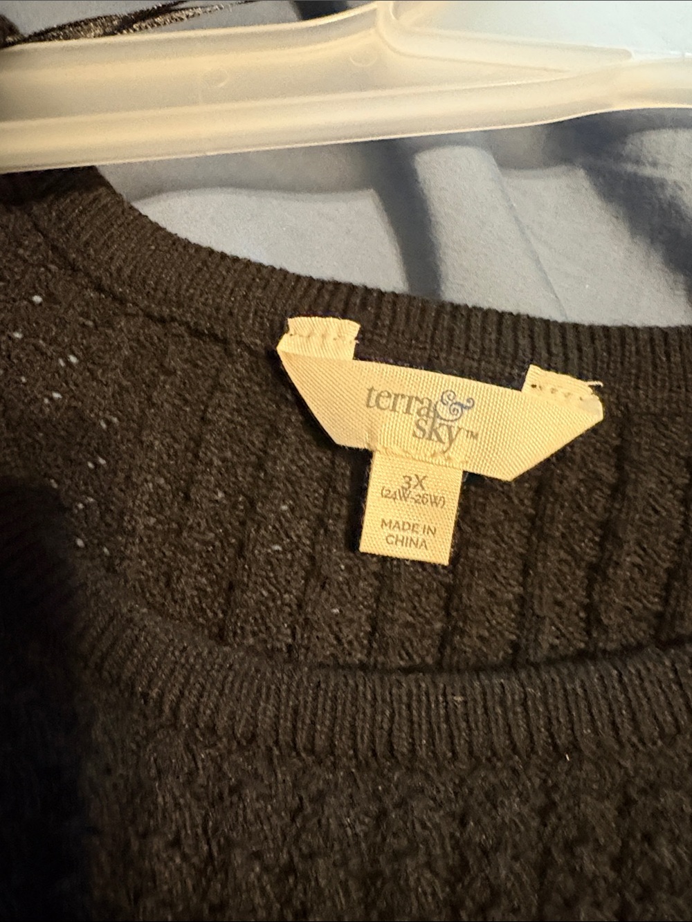 Black Textured Knit Sweater Classic Crew Neck black leggings and sleeveless top - Picture 4 of 16